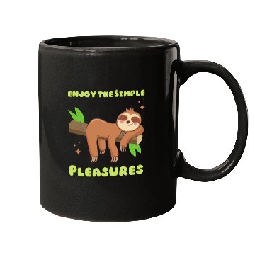 Discover enjoy the Simple Pleasures Sloth funny Mugs