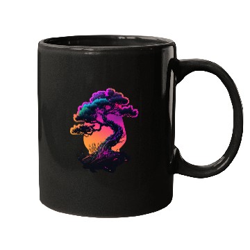 Discover Synthwave Bonsai Tree Mugs
