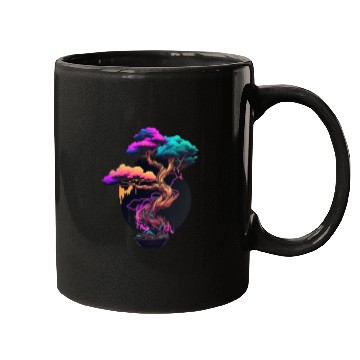 Discover Synthwave Bonsai Tree Mugs