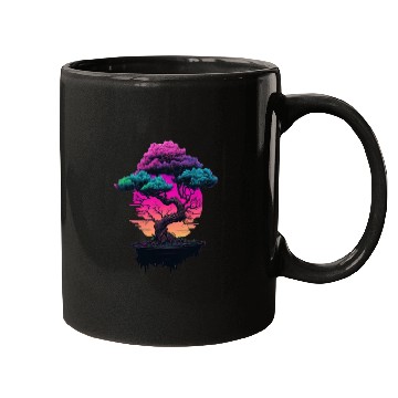 Discover Synthwave Bonsai Tree Mugs