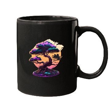 Discover Synthwave Bonsai Tree Mugs