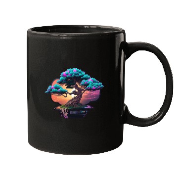 Discover Synthwave Bonsai Tree Mugs