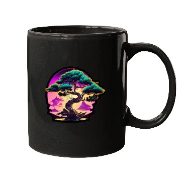 Discover Synthwave Bonsai Tree Mugs