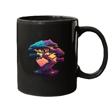 Discover Synthwave Bonsai Tree Mugs