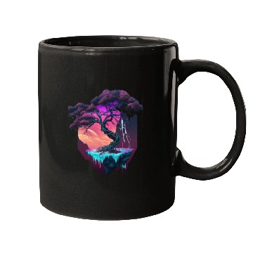 Discover Synthwave Bonsai Tree Mugs