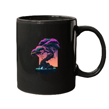 Discover Synthwave Bonsai Tree Mugs