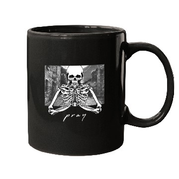 Discover Pray Skeleton Streetwear Mugs