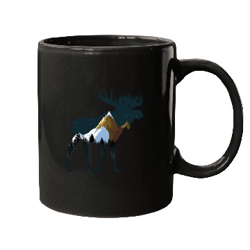Discover Night Forest Moose Mugs