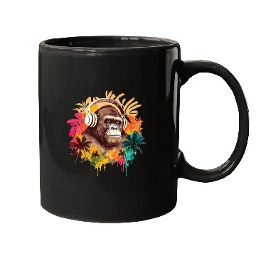 Discover Gorilla DJ Music Mugs