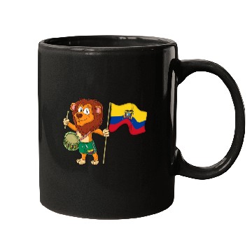 Discover Lion with the Ecuador flag Mugs