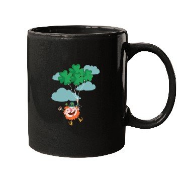 Discover Lerechaun Hanging On Clover Balloons - St Patricks Mugs