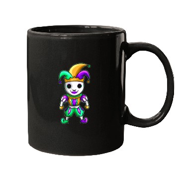 Discover Cute Kawaii Jester With Mask For Mardi Gras Mugs