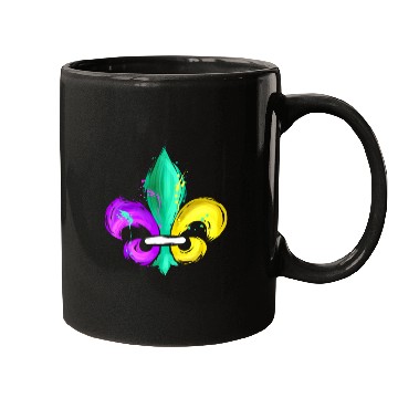 Discover Purple, Green and Golden Fleur De Lis Mugs