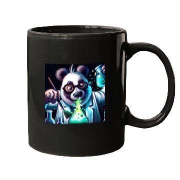 Discover Colorful chaos: a panda scientist's lab Mugs