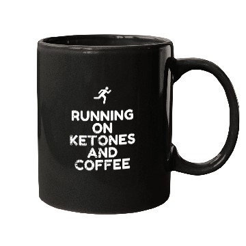 Discover RUNNING ON KETONES AND COFFEE Mugs