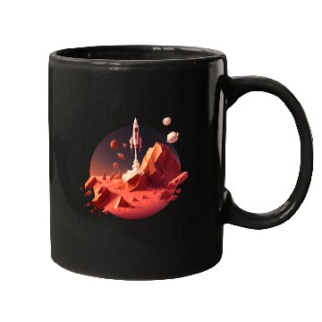Discover Vintage Space Science Mars Fiction Geek Solar Mugs
