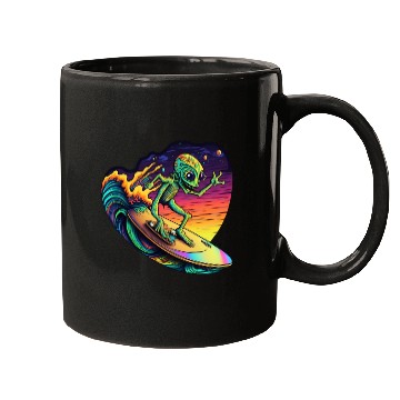 Discover Alien Surfing Mugs