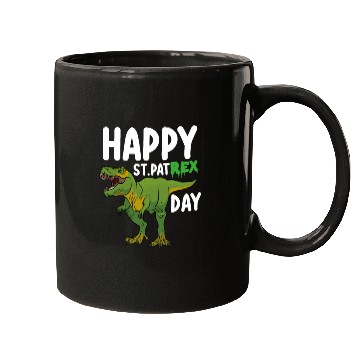 Discover Happy St Pat Rex Day Dinosaur Mugs