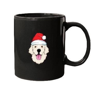 Discover Blond Golden Retriever Santa Hat Cute Christmas Mugs