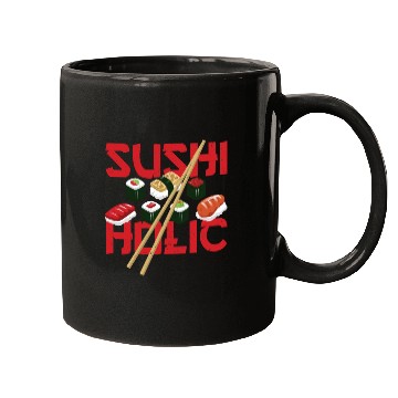 Discover Sushiholic Sushi Rolls Rice and Fish Mugs