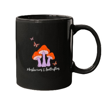 Discover Mushrooms Butterflies Design Mugs