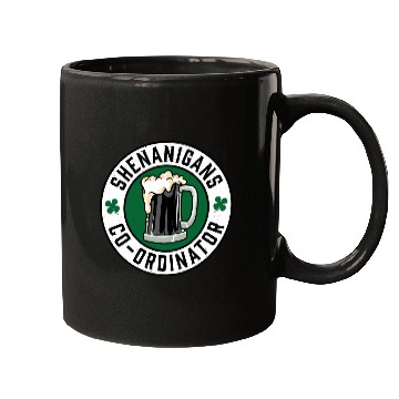 Discover Shenanigans Co ordinator Beer Black Mugs