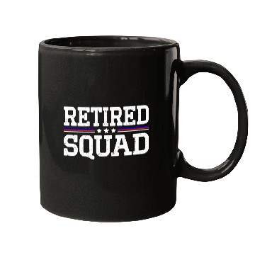 Discover Retirement Patriotic US Flag Retired Squad Mugs