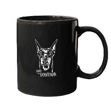 Discover Loved by a Doberman dog saying dog Mugs