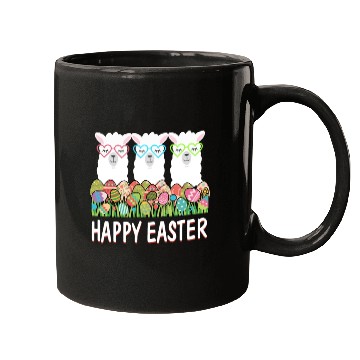 Discover Happy Easter Eggs Easter Llama Alpaca Bunny Mugs