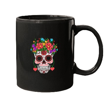 Discover Hearts Sugar Bone Muertos Halloween Valentines Mugs
