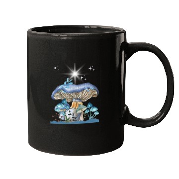 Discover Pastel Blue Mushrooms Mugs