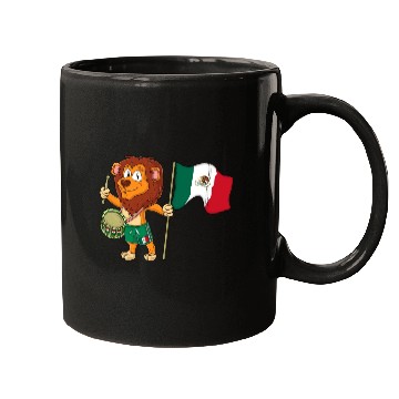 Discover Lion with the Mexico flag Mugs