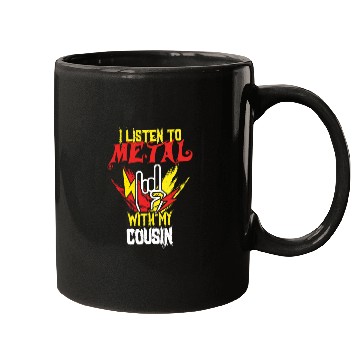 Discover Metal With Cousin Metal Kid Music Lover Rocker Mugs