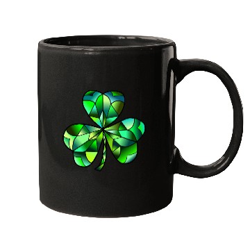 Discover Green Gradation Stained Glass Irish Clover Mugs
