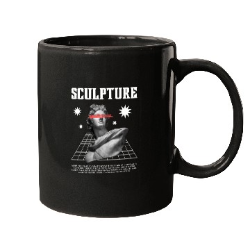 Discover Black White Modern Sculpture Mugs Design