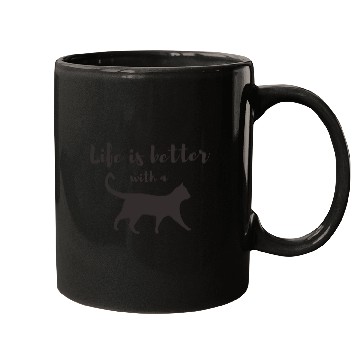 Discover Life is better with a cat Mugs