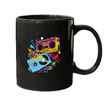 Discover 80s 90s Music Aesthetic Vintage Boombox Retro Cass Mugs