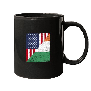 Discover Half USA Flag Half Irland Flag Mugs