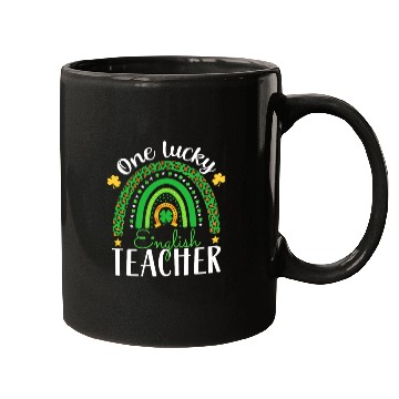 Discover One Lucky English Teacher funny St Patrick's day Mugs