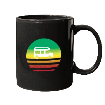 Discover Camper Van Retro Sunset Vintage sun camping Mugs