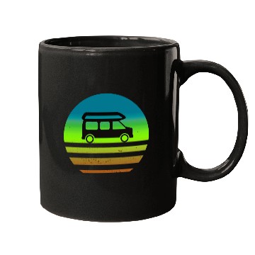 Discover Camper Van Retro Sunset Vintage sun camping Mugs