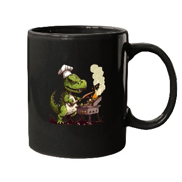 Discover Baby Dinosaur Using A Charcoal Grill Cooking Meat Mugs