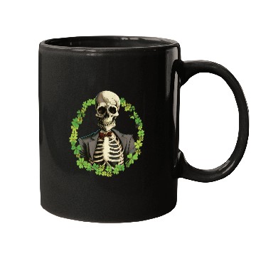 Discover Skeleton Vintage Retro Creepy Cute Shamrock Mugs