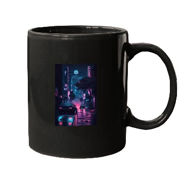 Discover Tokyo Japan Japanese Aesthetic Graphic Night Scene Mugs