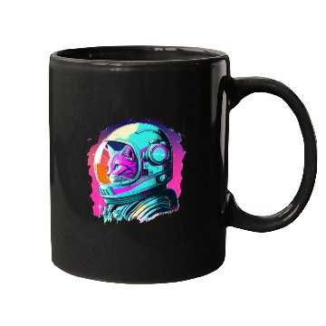 Discover Aesthetic Vaporwave Space Cat 80s 90s Astronaut Mugs