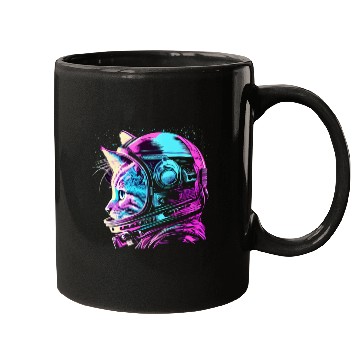 Discover Aesthetic Vaporwave Space Cat 80s 90s Astronaut Mugs