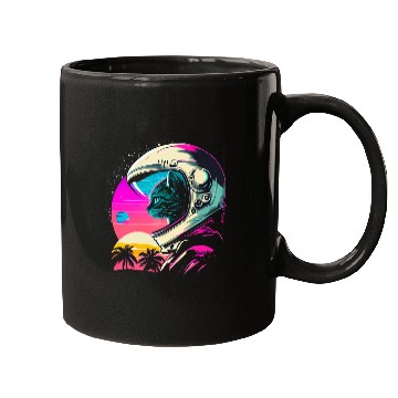 Discover Aesthetic Vaporwave Space Cat 80s 90s Astronaut Mugs