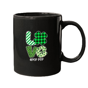 Discover Love Pop Pop Green Plaid Leopard Shamrock Mugs