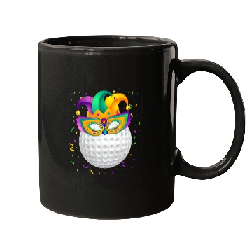 Discover Golf Ball Mardi Gras Mugs