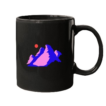 Discover mountains with sun vector Mugs